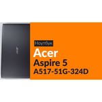 Ноутбук Acer ASPIRE 5 (A517-51G-30W0) (Intel Core i3 7020U 2300 MHz/17.3"/1600x900/8GB/1128GB HDD+SSD/DVD-RW/NVIDIA GeForce 940MX/Wi-Fi/Bluetooth/Windows 10 Home)