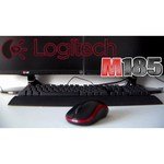 Logitech Wireless Mouse M185 Black-Red USB