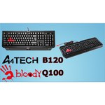 A4Tech Клавиатура A4 Bloody Q100 USB черный Multimedia Gamer LED