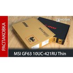 Ноутбук MSI GF63 10UC-421RU (Intel Core i5 10500H 2500MHz/15.6"/1920x1080/8GB/512GB SSD/DVD нет/NVIDIA GeForce RTX 3050 4GB/Wi-Fi/Bluetooth/Windows 10 Home)